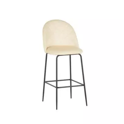 Banqueta Berna pana beige con patas negras