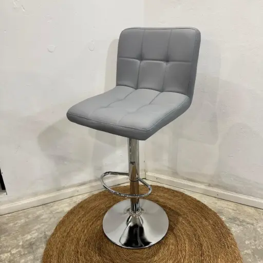 [BCRTE00G] Banqueta con Respaldo Tapizado Gris