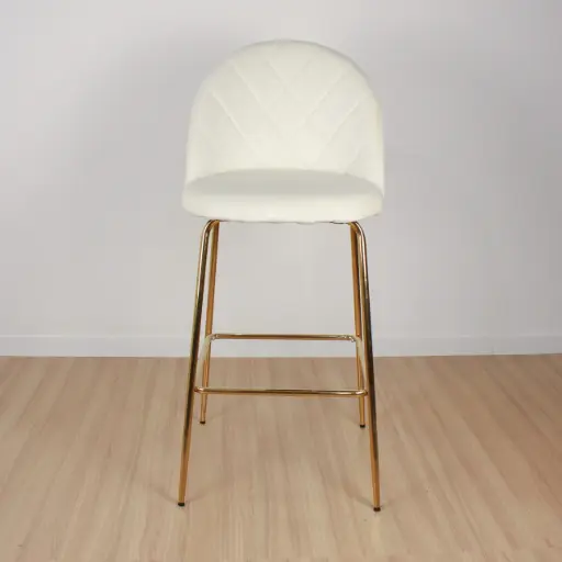 [BPPD00NA] Banqueta Praga pata dorada Natural