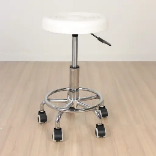 [BTRG00B] Banqueta Circular Giratoria blanco