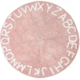 [DECO721] Alfombra 100cm De Algodón Abcd Rosa