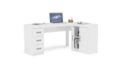 [EER00B] Escritorio esquinero reversible blanco