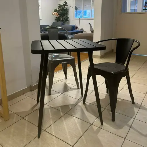 [MM6060N] Mesa Metalica 60x60cm Negro