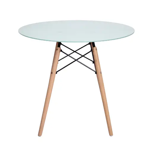 [MREVB80] Mesa Eames de Vidrio Blanco 80cm