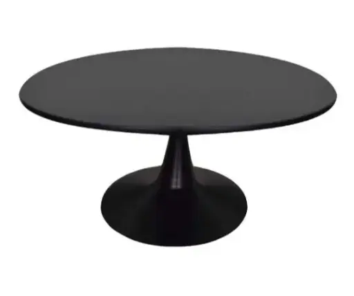 [MRT90N] Mesa Tulip Ratona Ovalada 90cm Base Metálica Negro