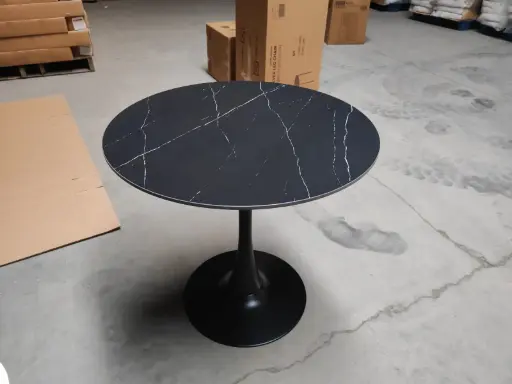 [MRTM120N] Mesa Tulip marble 120 negro