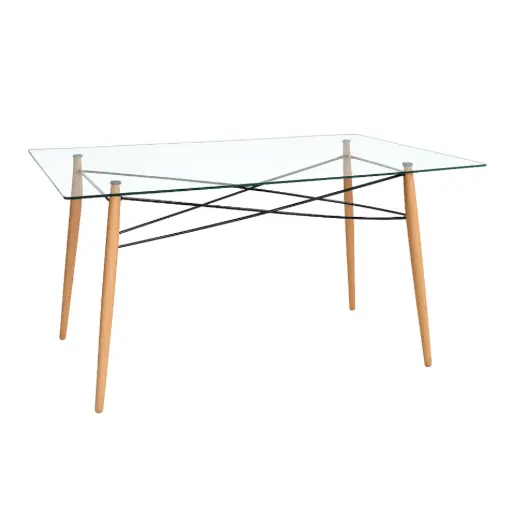 [MVE12080] Mesa  Eames Vidrio 120x80cm