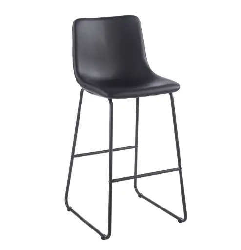[2BMEC00N] SET x 2 BANQUETA MOLDAVIA ECOCUERO NEGRO