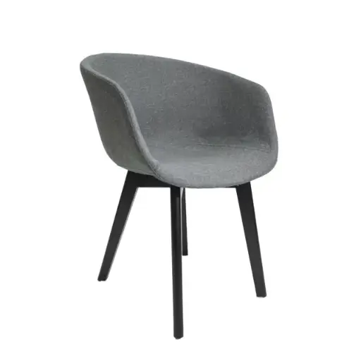 [ONTLBMN00N] Sillon tapizado lino Base de Madera Negro