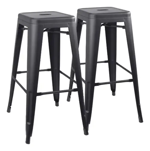 [2BTO00N] Set X2 Taburetes Tolix Negro