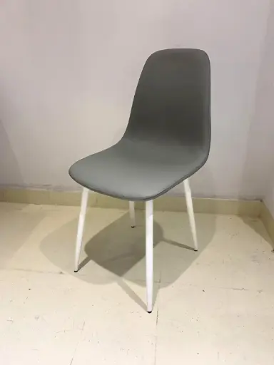 [SALEC00G] Silla Albis Base Blanco con Asiento Ecocuero Gris