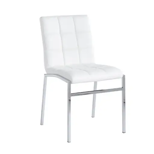 [SCCE00B] Silla Capitone cromo ecocuero Blanco