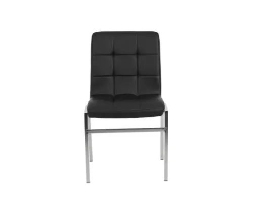 [SCCE00N] Silla Capitone cromo ecocuero Negro