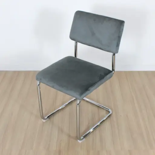 [SCSCRP00G] Silla Cesca Cromo pana gris liso