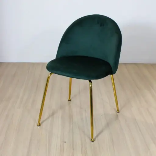 [SFRPA00VIN] SILLA FRANK TAPIZADA PANA VERDE INLGES PATA DORADA