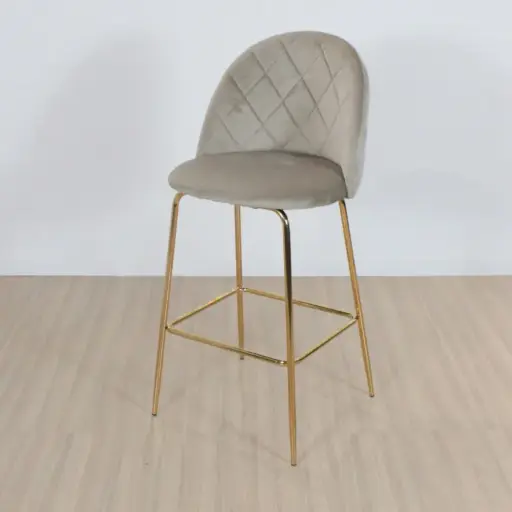 [2BPPD00VIBAJA] Set x 2 Banqueta Praga pata dorada Visón Baja