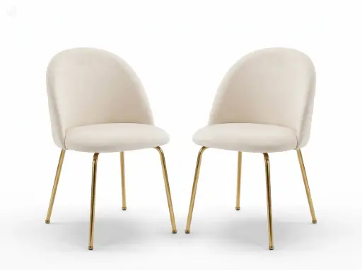 [2SFRPA00BE] Set x 2 Silla Frank pana pata dorada Beige