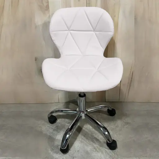 [SOFGH00B] Silla Giratoria Hexagonal Ecocuero Blanco