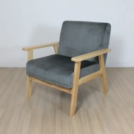 [SONEP100G] Sofa Nordico Escandivano Pana 1 Cuerpo Gris