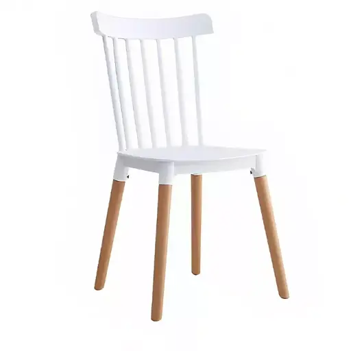 [SWIN00B] Silla Windsor Madera Haya con PP Blanco