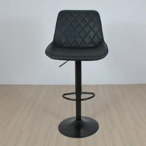 [BECBN00N] Banqueta eco cuero negro base negra