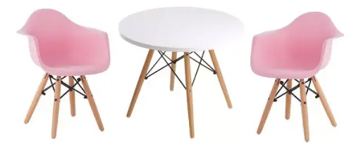 [KCMER2SE00RS] Combo Mesa Eames + 2 Sillon Eames Kids Rosa
