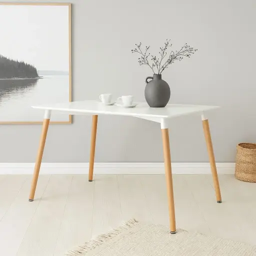 [MNI16080B] Mesa Nórdica 160cm Importada Blanco