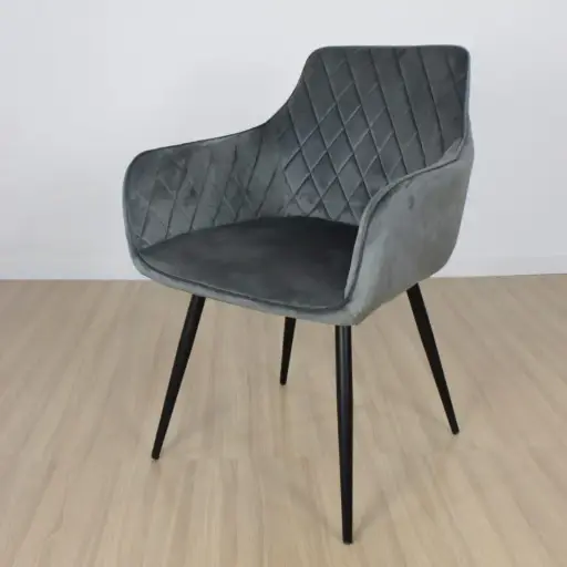 [ONDPTBN00G] Sillón Dereck Pana Gris Tramado Base Negro 