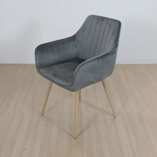 [ONDPTBSM00G] Sillón Dereck Pana Gris Tramado Base Simil Madera